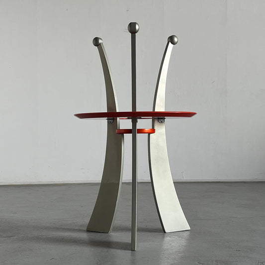 Vintage Orchidea Beistelltisch von Massimo Morozzi für Archizoom Silber Orange