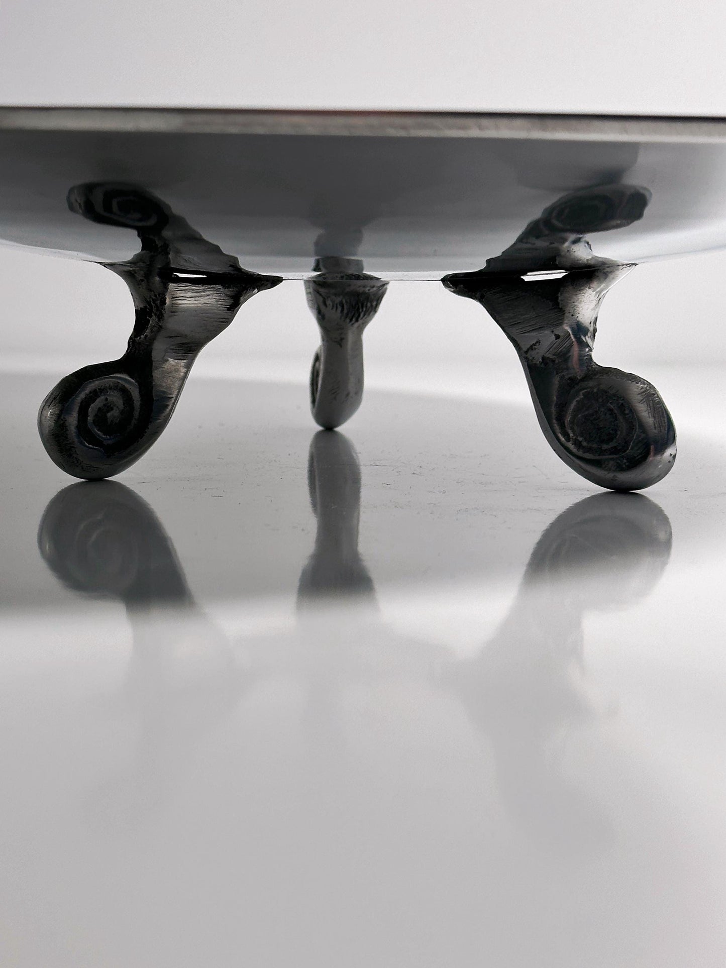 Vintage Fußschale mit Intarsien 1950er für Niederlande