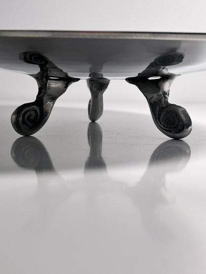 Vintage Fußschale mit Intarsien 1950er für Niederlande