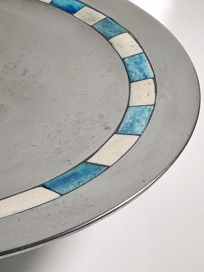 Vintage Fußschale mit Intarsien 1950er für Niederlande