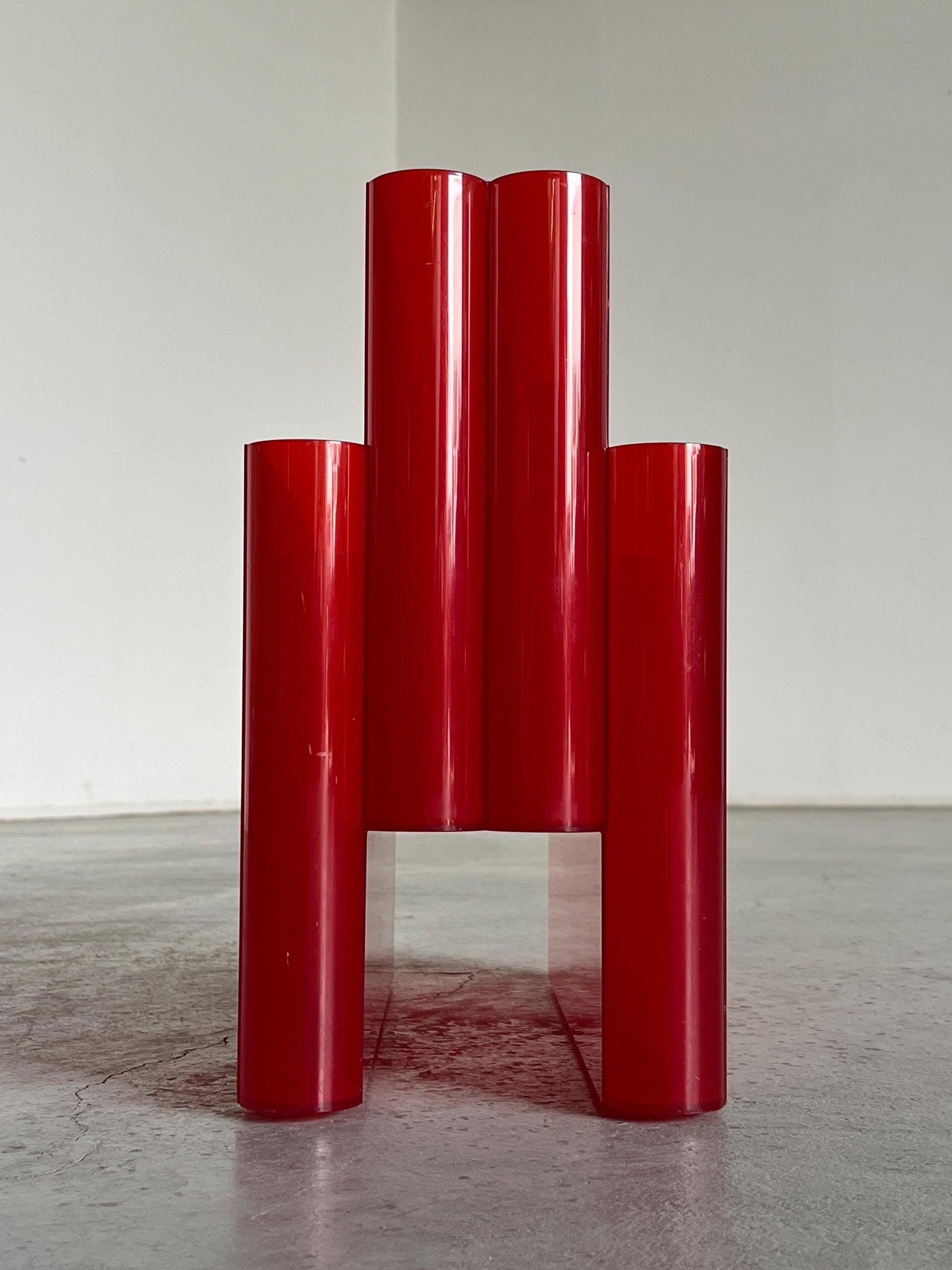 Vintage Zeitschriftenständer Mod. 4676 von Giotto Stoppino für Kartell rot