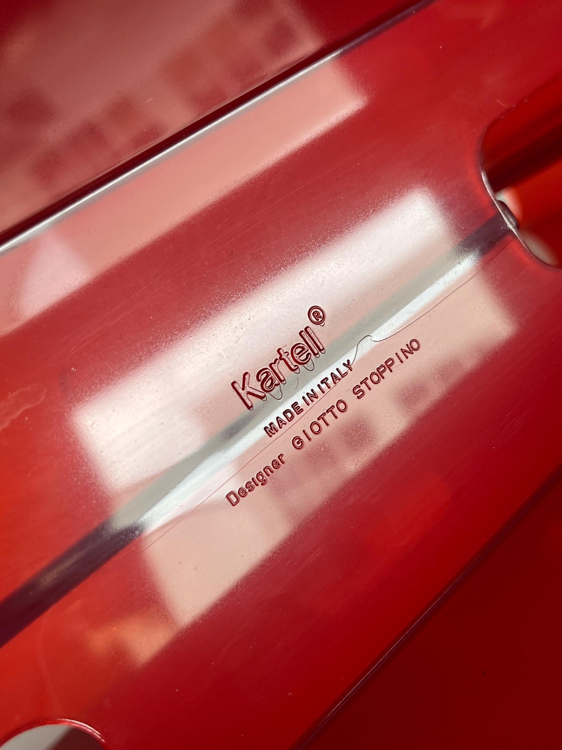 Vintage Zeitschriftenständer Mod. 4676 von Giotto Stoppino für Kartell rot