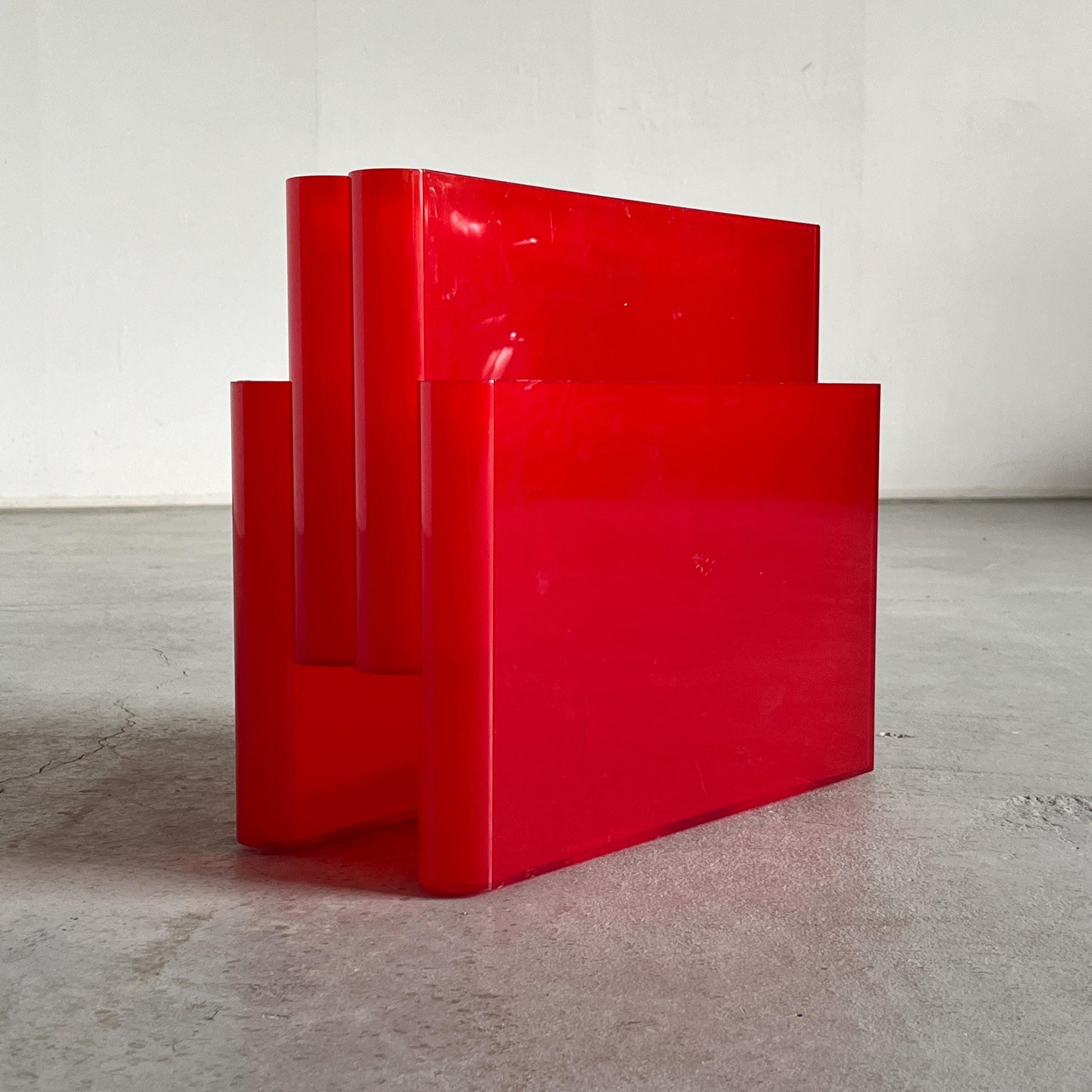 Vintage Zeitschriftenständer Mod. 4676 von Giotto Stoppino für Kartell rot