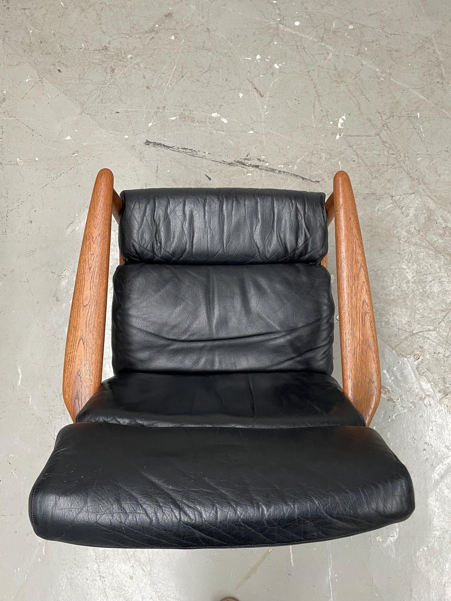 Vintage Loungesessel aus Teak und Leder von Grete Jalk oder Arne Vodder