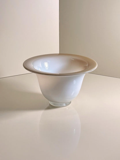 Vintage Schale Murano Opalglas Opalina Milchglas 1950er creme weiß beige