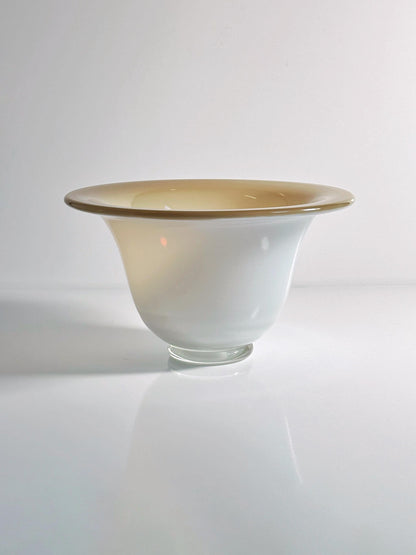 Vintage Schale Murano Opalglas Opalina Milchglas 1950er creme weiß beige