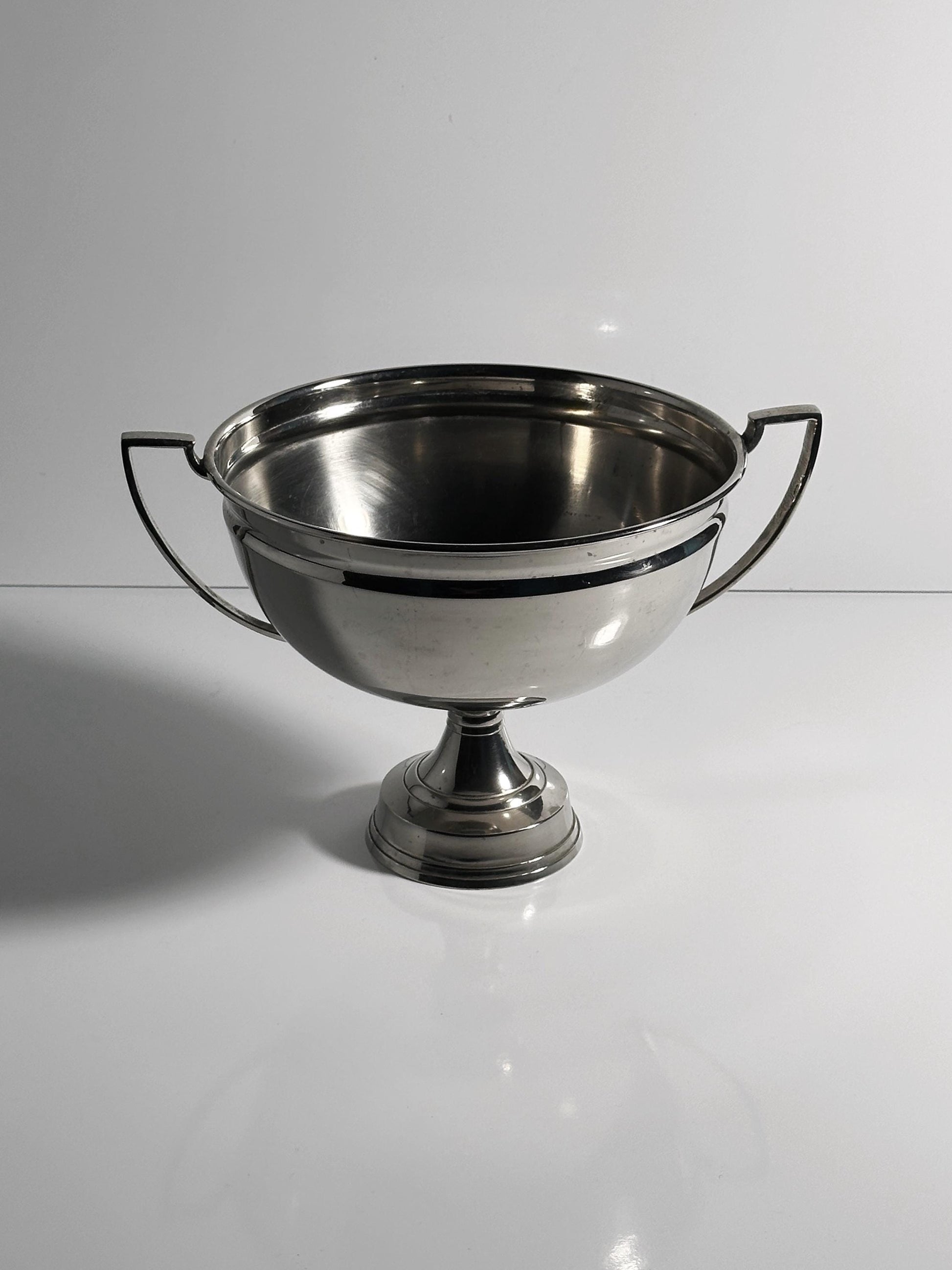 Vintage Henkelschale Metall Silber