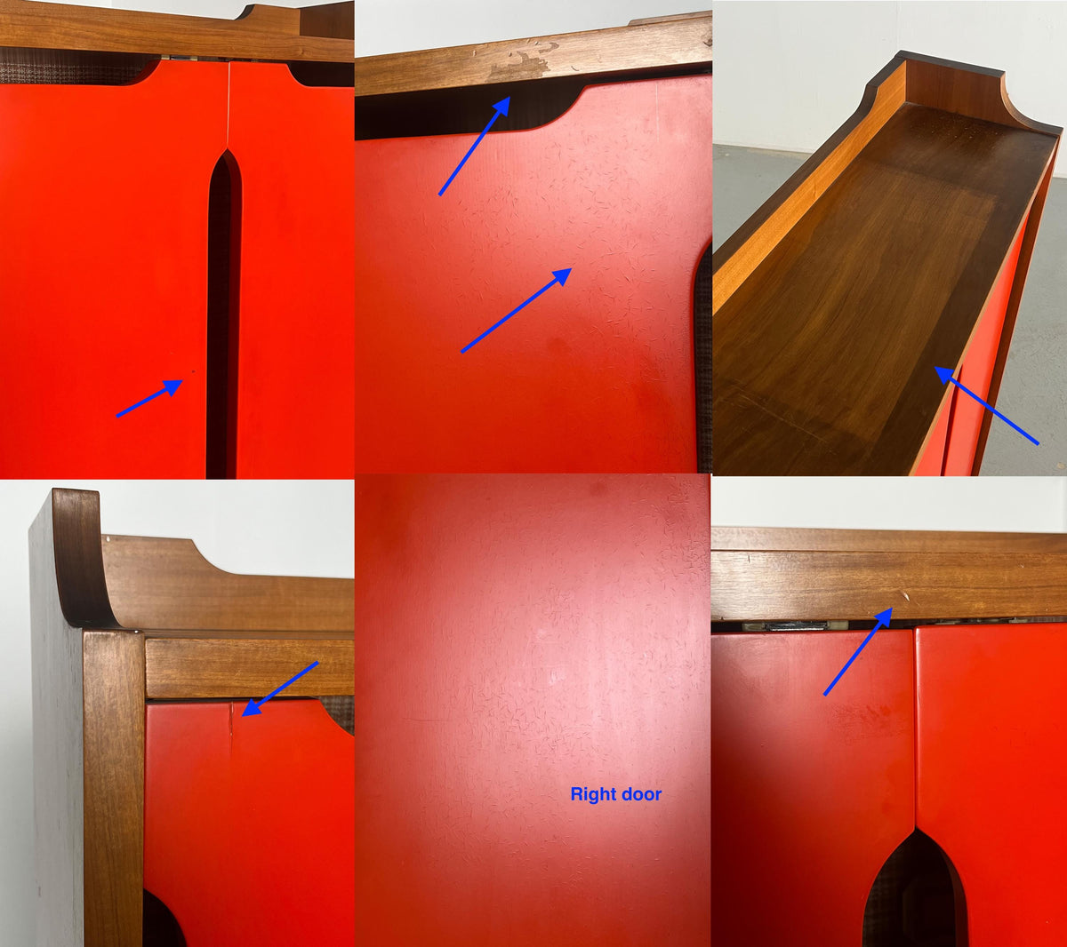 Vintage Konstruktivistischer Holzschrank Mid-Century Modern 1960er Italien