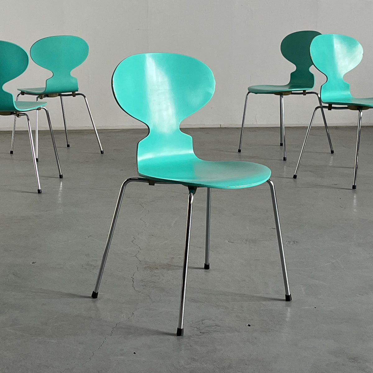 Vintage Ant Stuhl in seltenem Türkis von Arne Jacobsen für Fritz Hansen