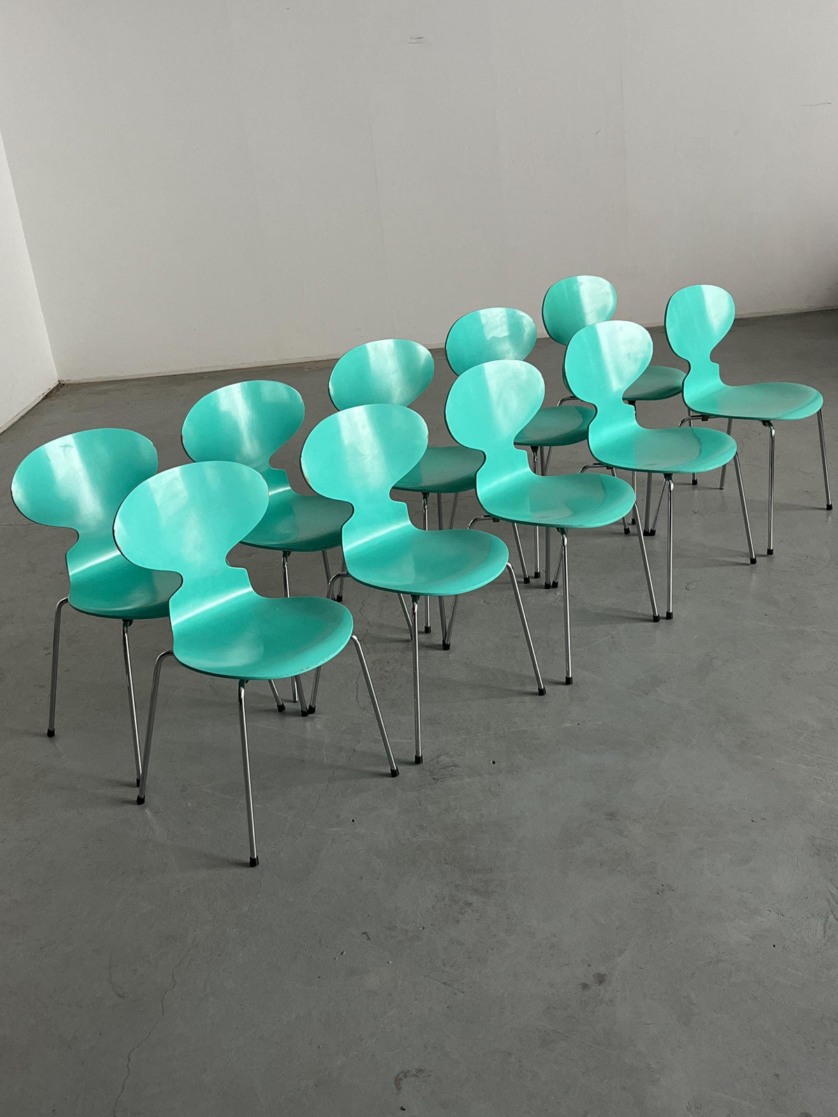 Vintage Ant Stuhl in seltenem Türkis von Arne Jacobsen für Fritz Hansen