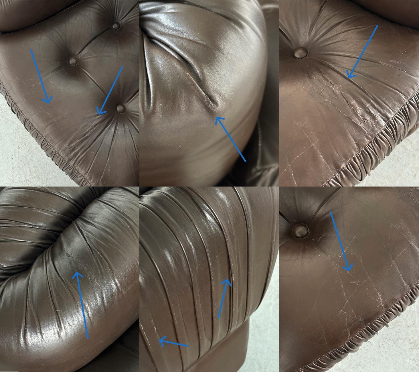 Vintage Dreisitzer Sofa Dunkelbraun Leder von Axel Di Pietrobon 1970er Italien