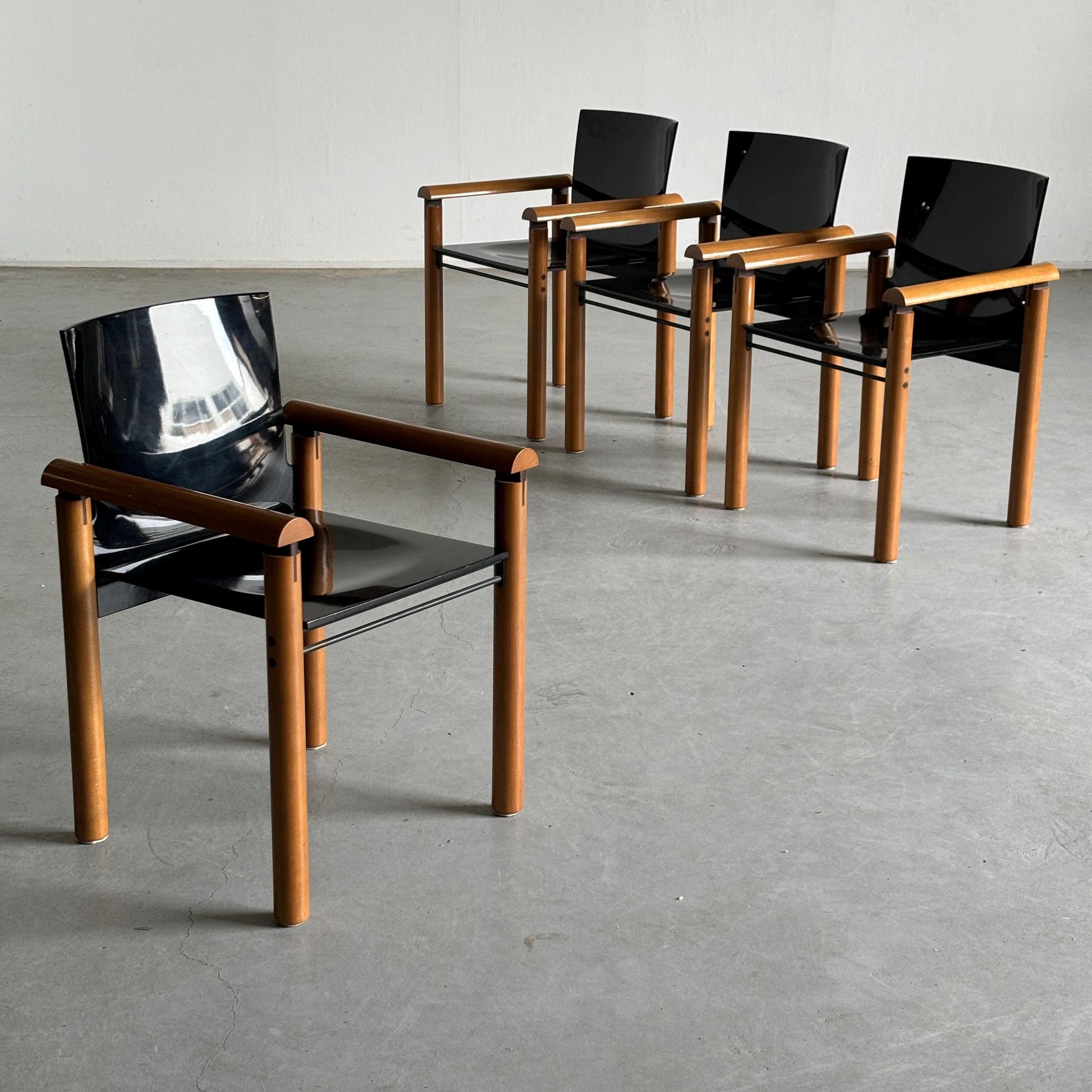 Vintage Armlehnstuhl Holz von Artelano 1970er Italien