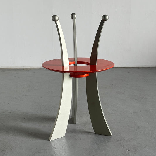 Vintage Orchidea Beistelltisch von Massimo Morozzi für Archizoom Silber Orange