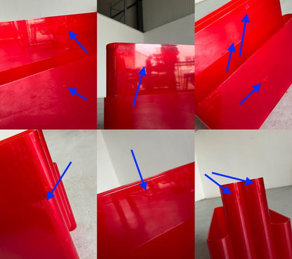 Vintage Zeitschriftenständer Mod. 4676 von Giotto Stoppino für Kartell rot