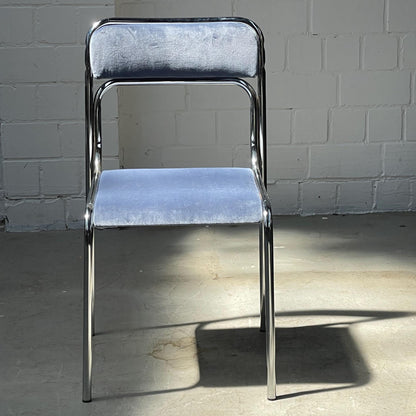 Vintage Bauhaus Stahlrohr Stuhl mit Samtbezug