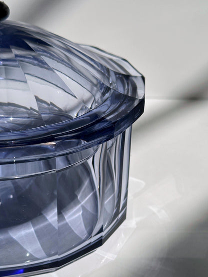 Vintage Art Deco candy dish prism crystal glass violet 30s