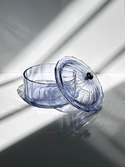 Vintage Art Deco candy dish prism crystal glass violet 30s