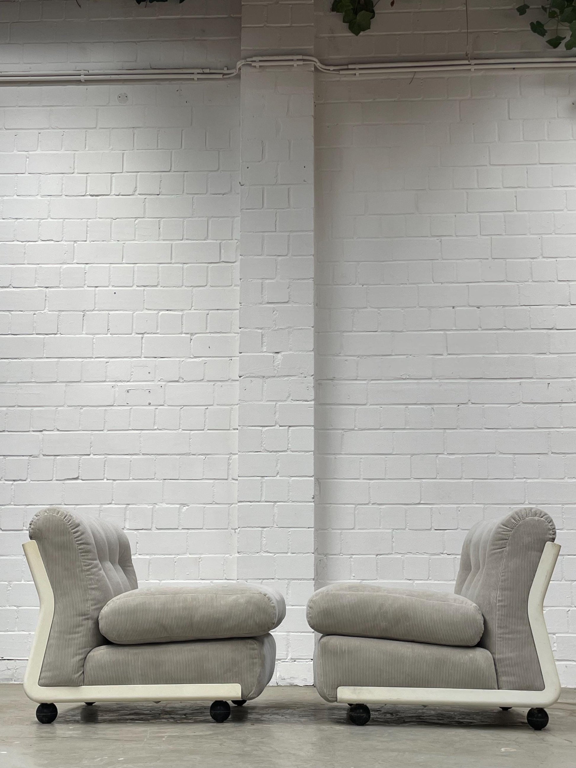 Vintage Loungesessel Amanta von Mario Bellini für B&B Italia schwarze Hartschale neu bezogen