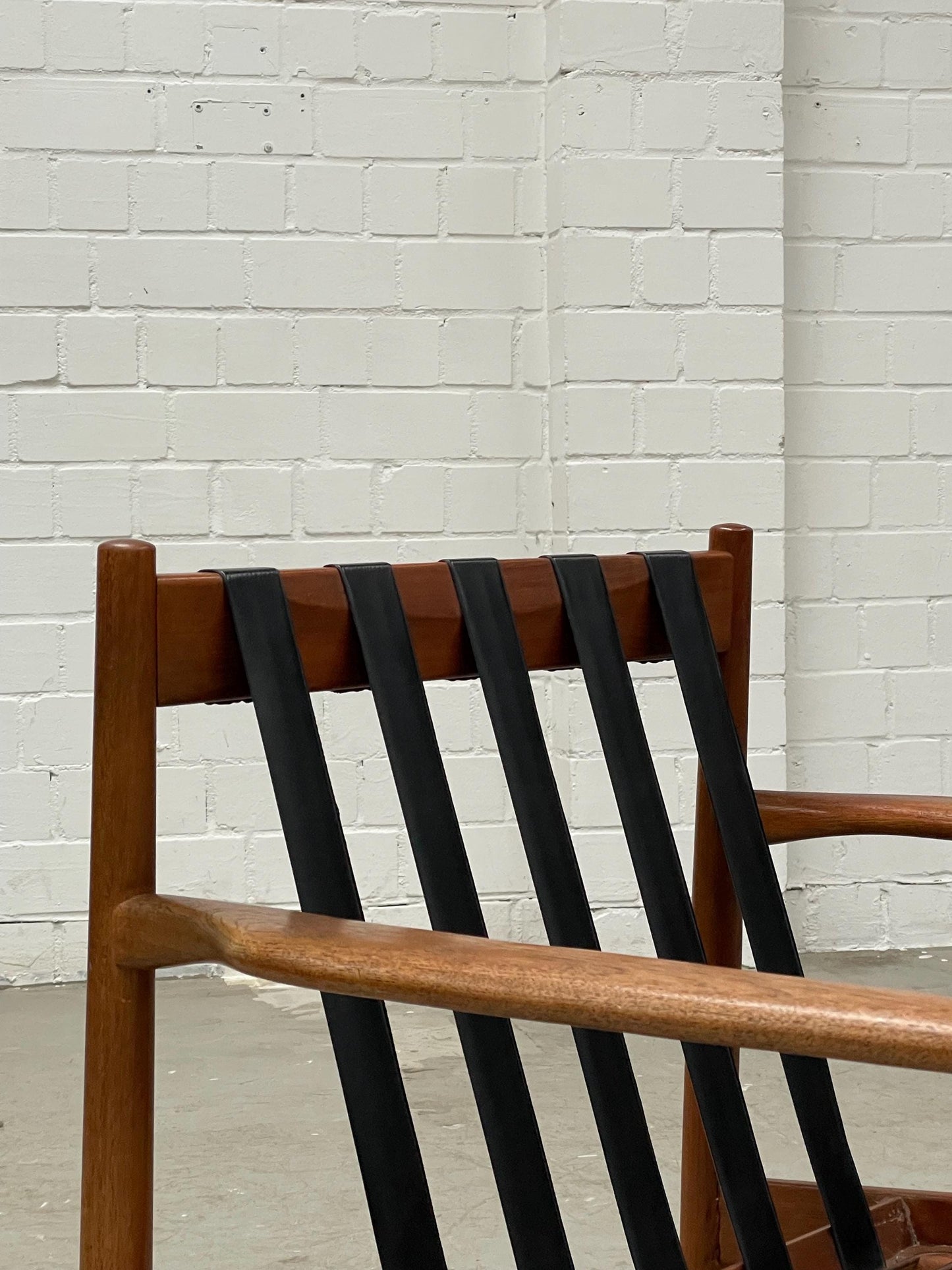 Vintage Loungesessel aus Teak und Leder von Grete Jalk oder Arne Vodder