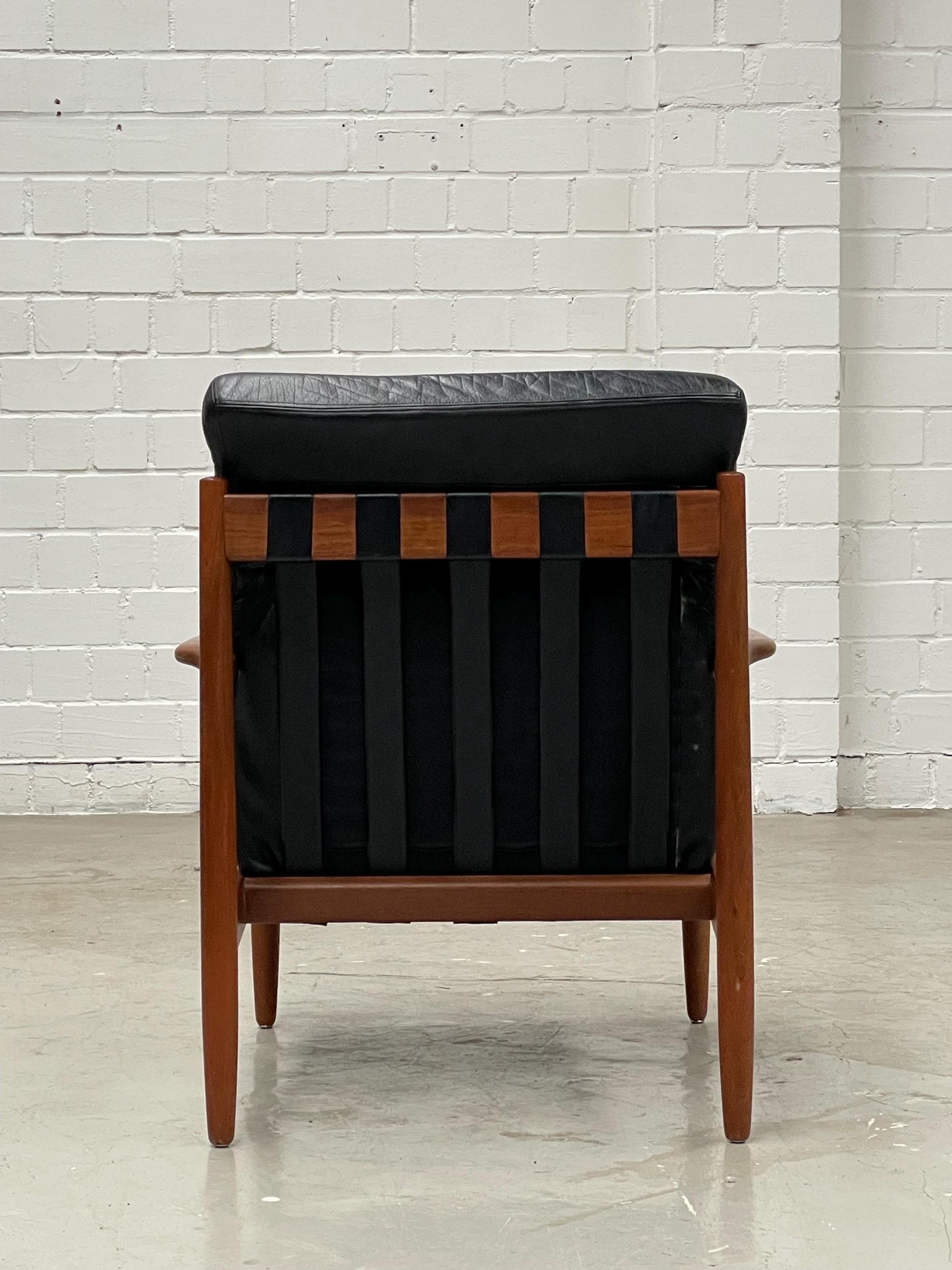 Vintage Loungesessel aus Teak und Leder von Grete Jalk oder Arne Vodder