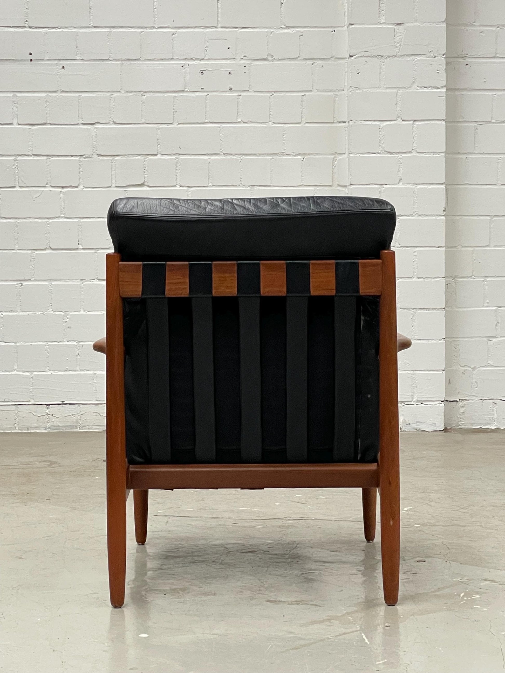 Vintage Loungesessel aus Teak und Leder von Grete Jalk oder Arne Vodder