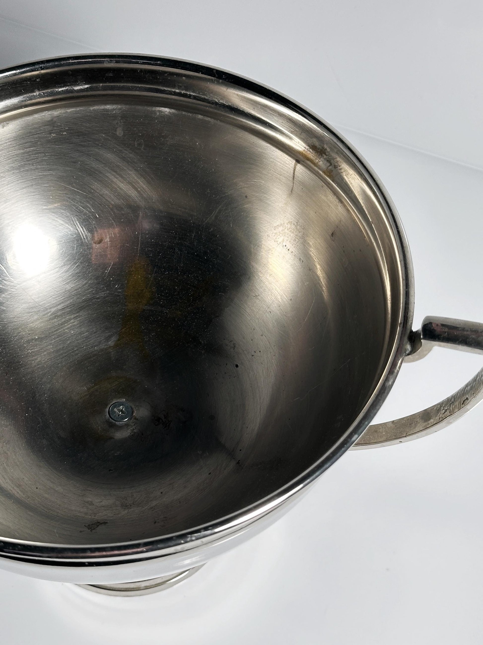 Vintage Henkelschale Metall Silber