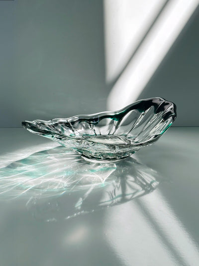 Vintage Glasschale Murano grüner Swirl, Italien 1970er