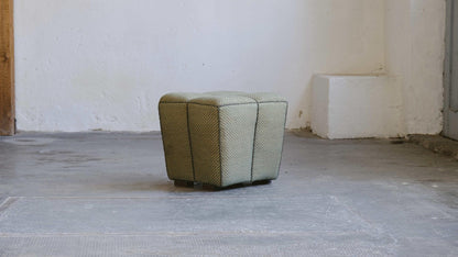 Vintage pouf Art Deco green