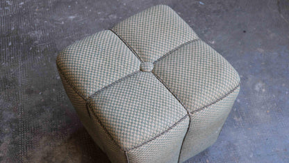Vintage pouf Art Deco green