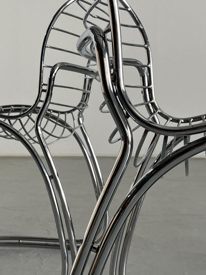 Vintage Sabrina dining chair by Gastone Rinaldi for Rima 1970s Italy