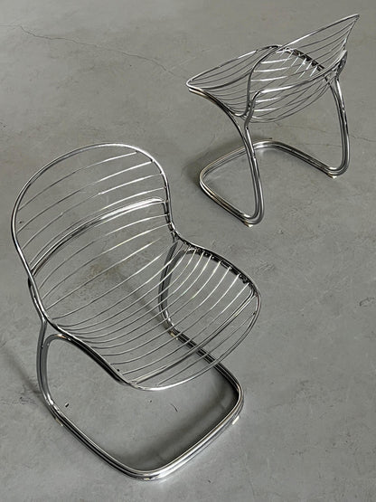 Vintage Sabrina dining chair by Gastone Rinaldi for Rima 1970s Italy