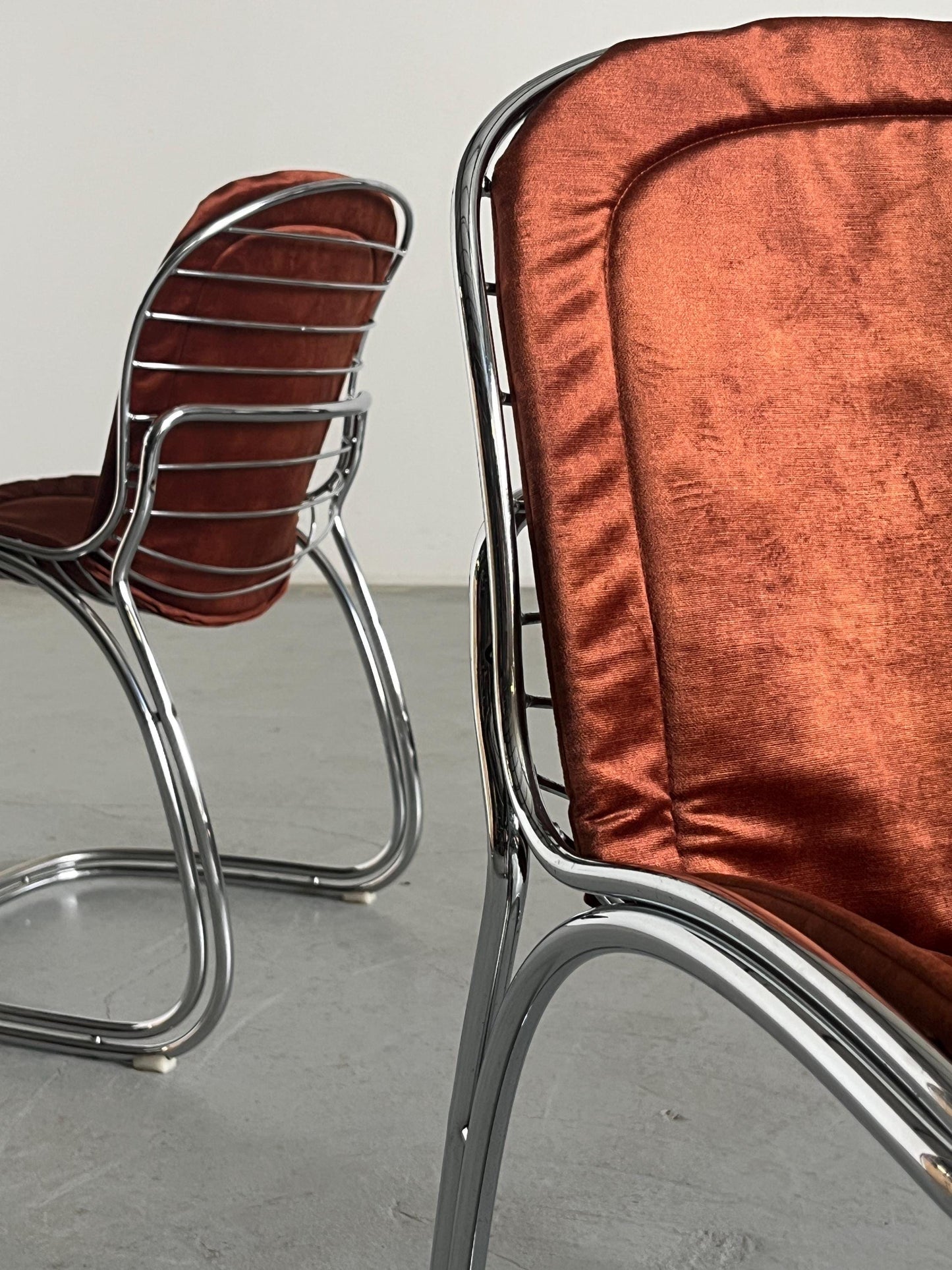 Vintage Sabrina dining chair by Gastone Rinaldi for Rima 1970s Italy