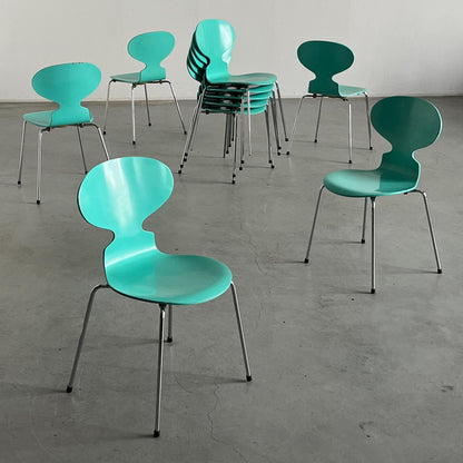 Vintage Ant Stuhl in seltenem Türkis von Arne Jacobsen für Fritz Hansen