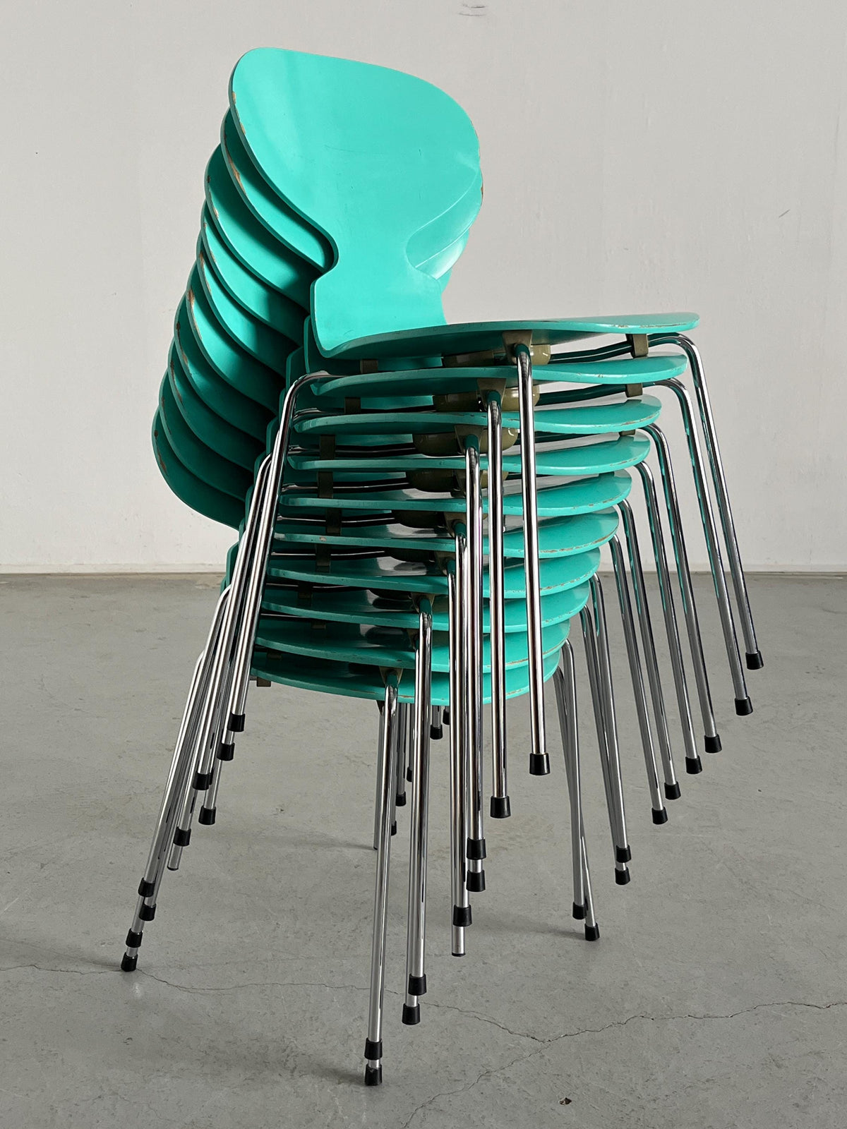 Vintage Ant Stuhl in seltenem Türkis von Arne Jacobsen für Fritz Hansen
