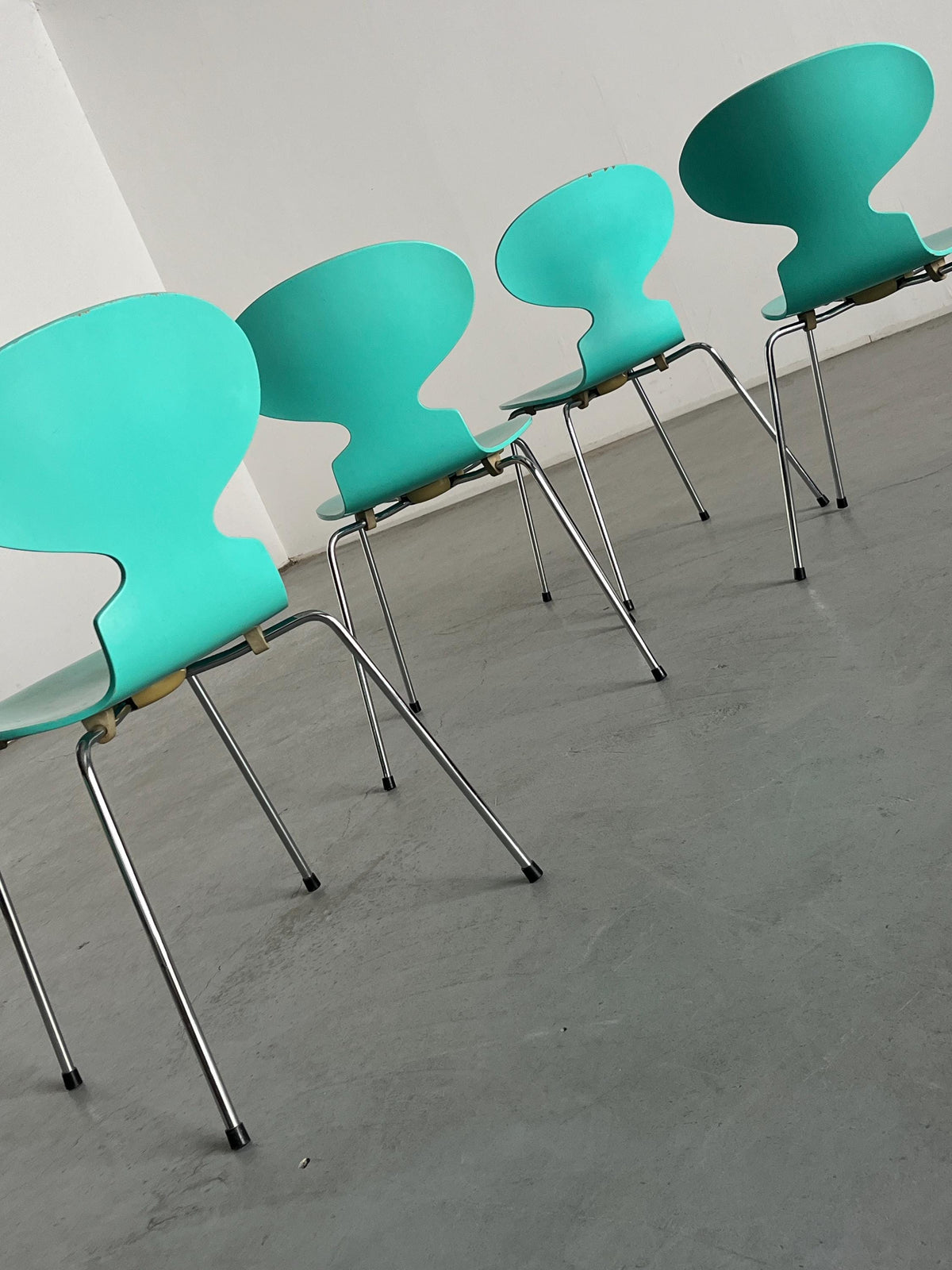 Vintage Ant Stuhl in seltenem Türkis von Arne Jacobsen für Fritz Hansen