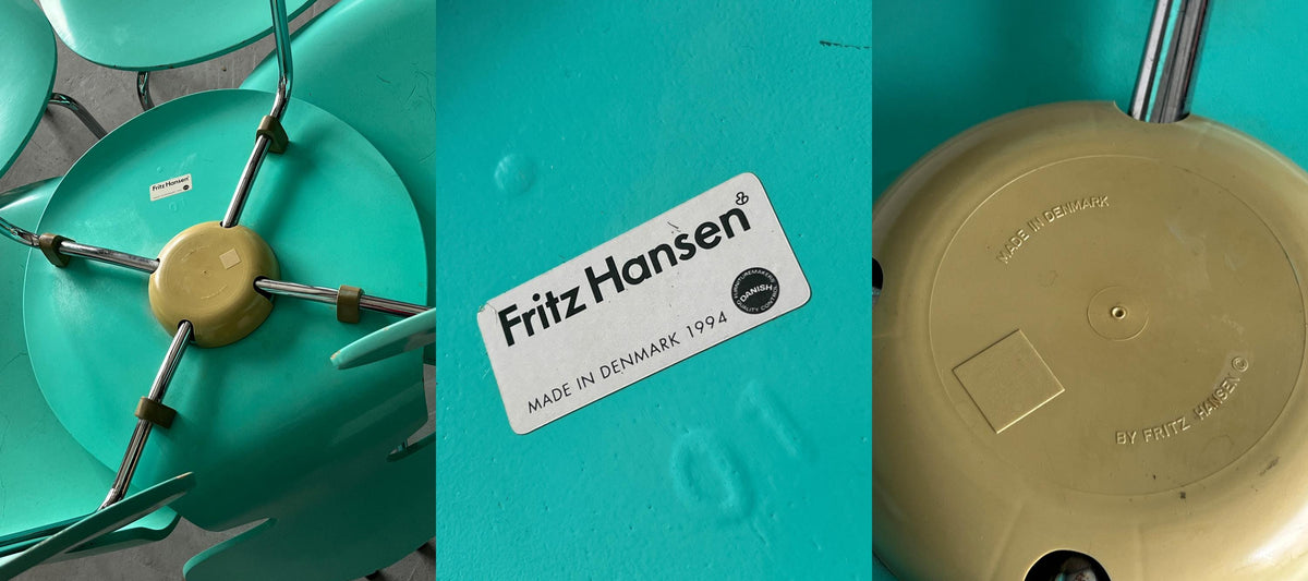 Vintage Ant Stuhl in seltenem Türkis von Arne Jacobsen für Fritz Hansen