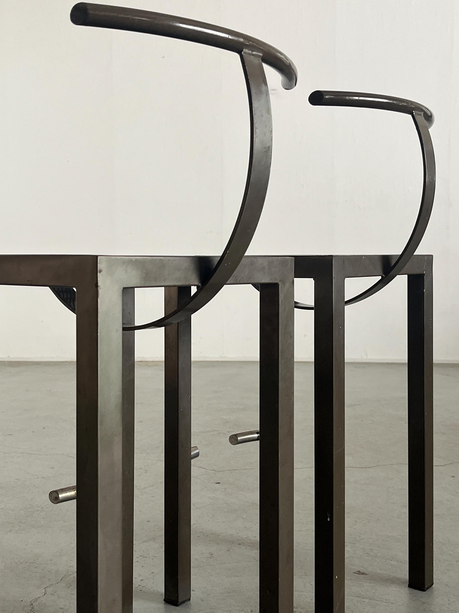 Vintage Barhocker Sarapis Metall von Philippe Starck für Driade Paar