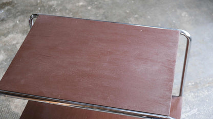 Vintage Beistelltisch von unbekannt für unbekannt mit braunen Holzablagen