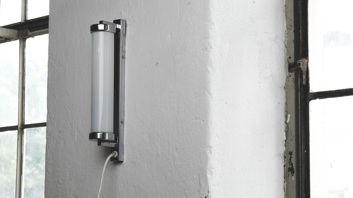 Vintage Wandlampe von Napako für Napako, Chrom mit Glaszylinder