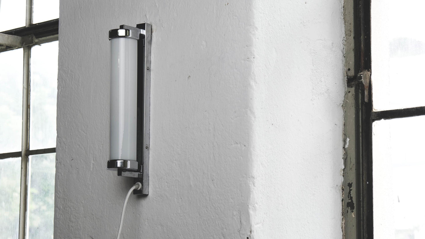 Vintage Wandlampe von Napako für Napako, Chrom mit Glaszylinder