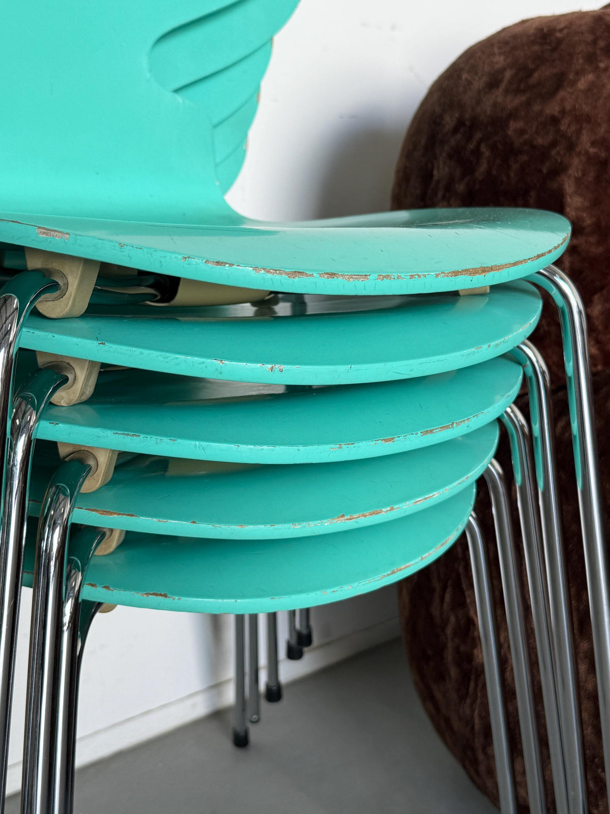 Vintage Ant Stuhl in seltenem Türkis von Arne Jacobsen für Fritz Hansen