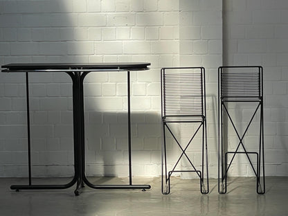 Vintage Barhocker Kreuzschwinger von Till Behrens für Bis Behrens in Schwarz