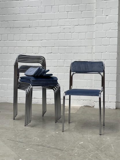 Vintage Bauhaus Stuhl aus Stahlrohr und Samt