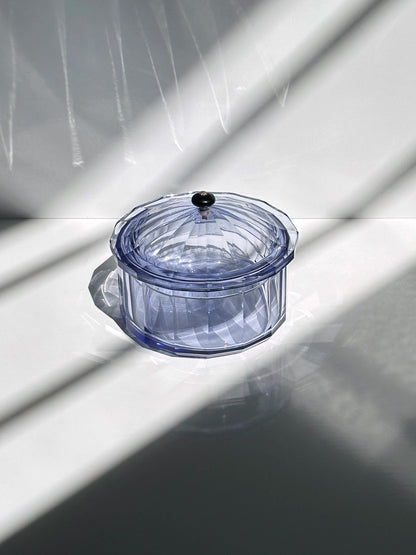 Vintage Art Deco candy dish prism crystal glass violet 30s