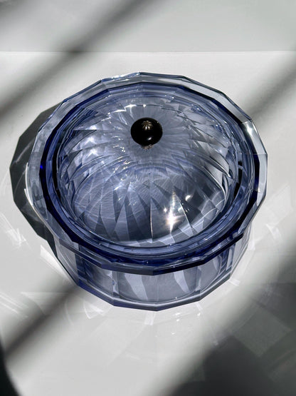 Vintage Art Deco candy dish prism crystal glass violet 30s