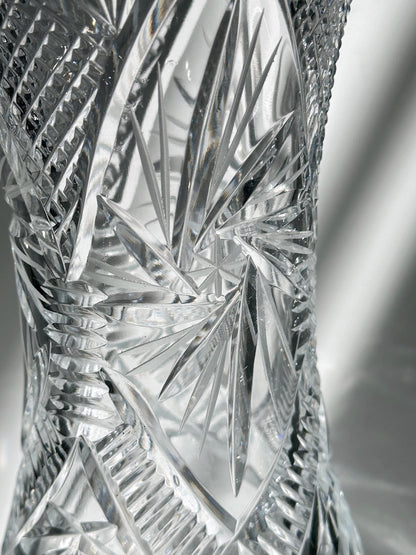 Vintage Kristall Glas Vase Mid Century 1960er 1970er Bleikristall