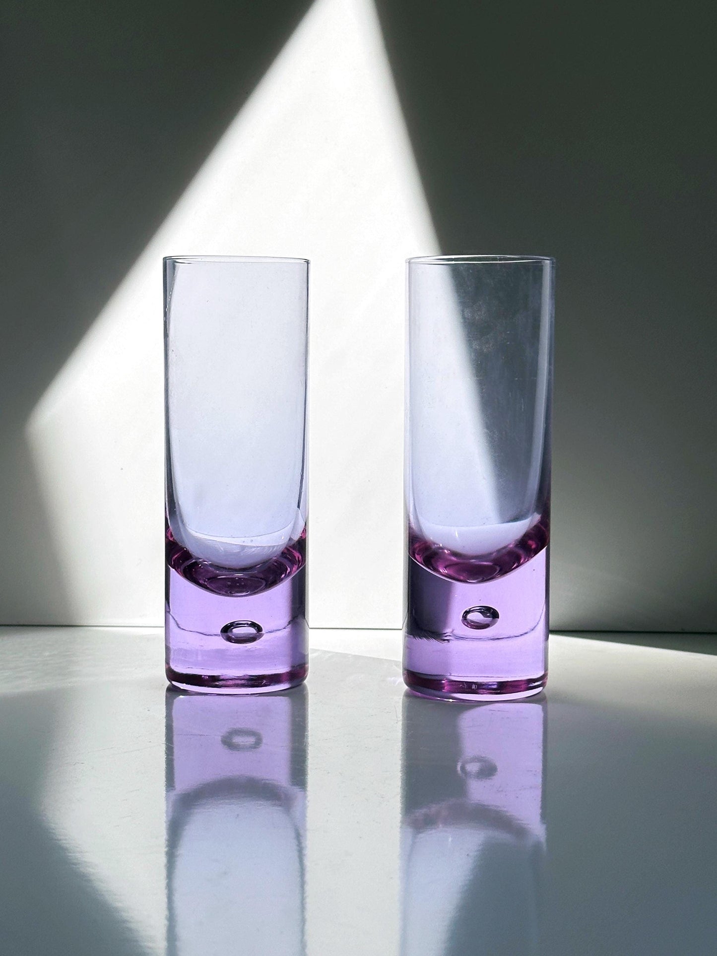 Vintage drinking glass Alexandrite glass by Arnolfo di Cambio for Sergio Asti set of 5