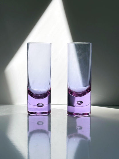 Vintage drinking glass Alexandrite glass by Arnolfo di Cambio for Sergio Asti set of 5