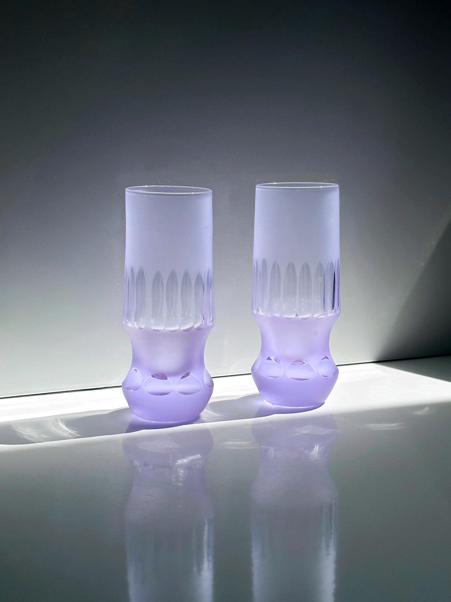 Vintage drinking glass Alexandrite by Arnolfo di Cambio for Sergio Asti Space Age set of 6