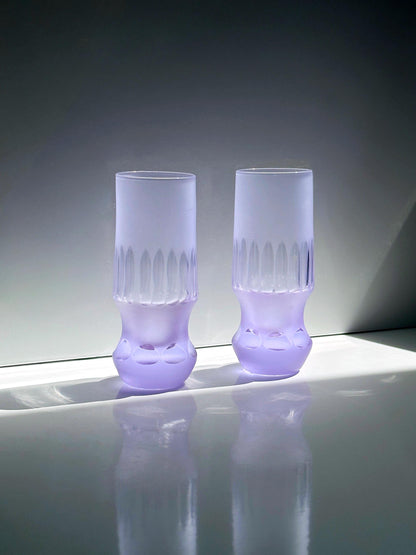 Vintage drinking glass Alexandrite by Arnolfo di Cambio for Sergio Asti Space Age set of 6